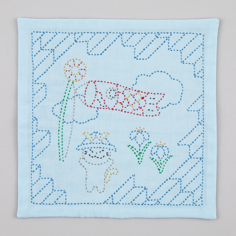 にゃん太 刺し子の花ふきんキット「こいのぼり」