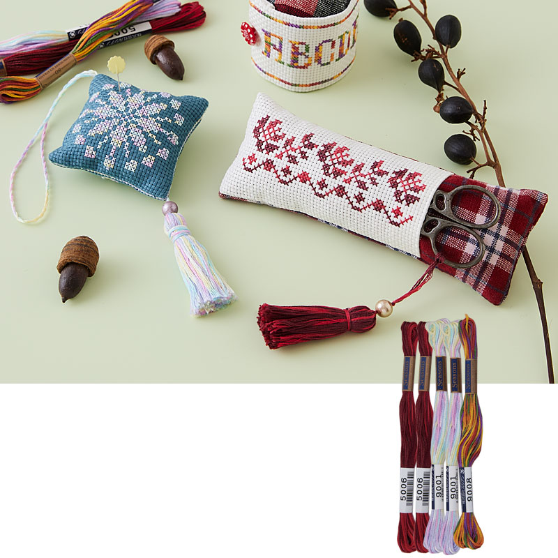 グラデーション糸のピンクッション 糸セット