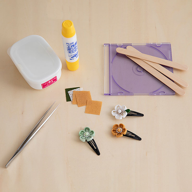 つゆつきのつまみ細工こだわり道具セット［梅のパッチンどめ材料セットつき］