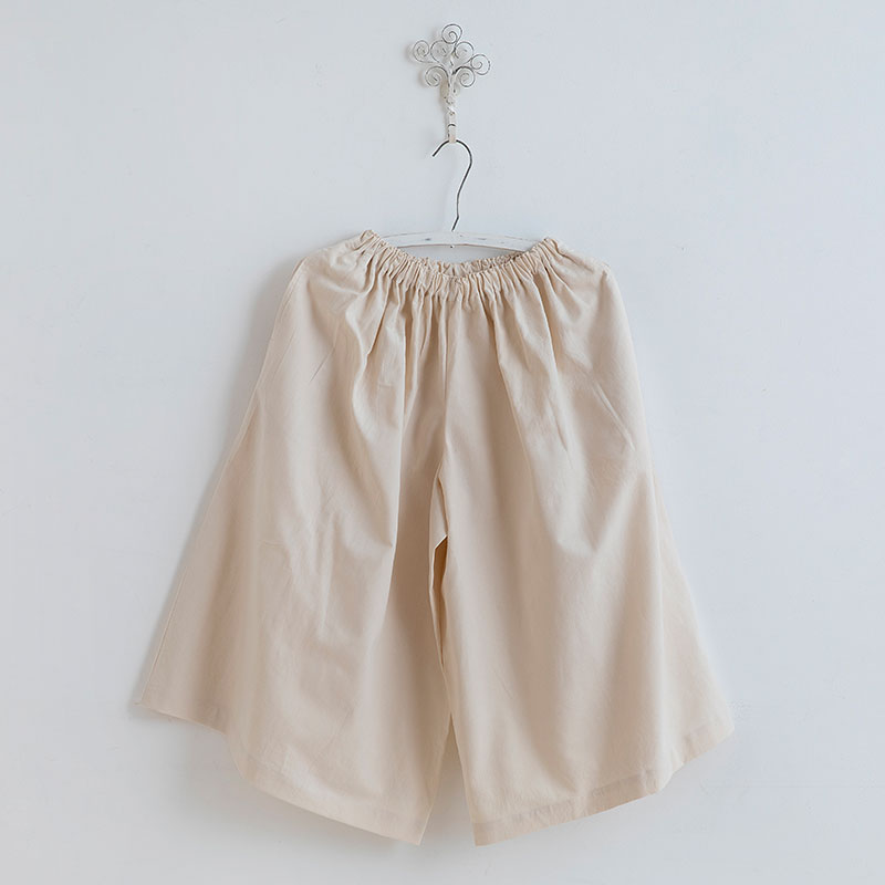 和紙コットンのギャザーキュロット［象牙］