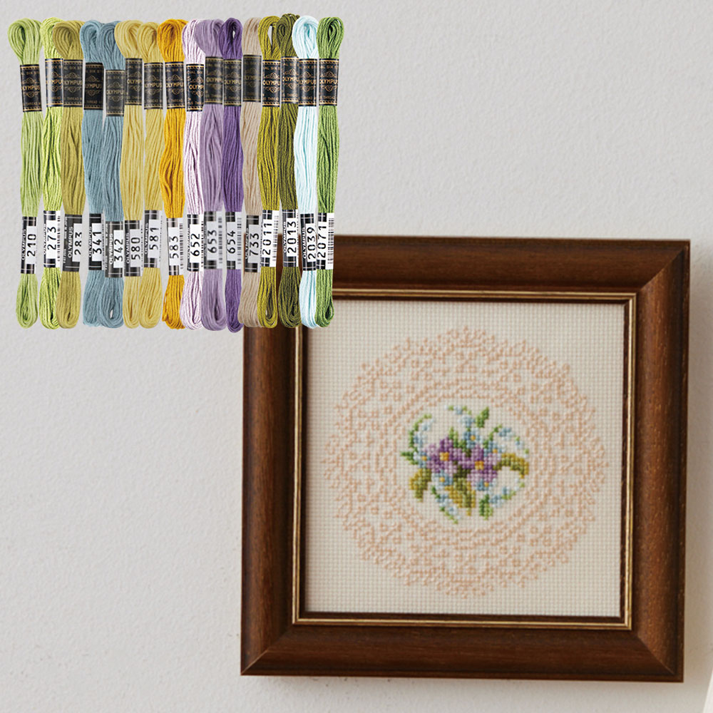 「レースドイリーにすみれとワスレナグサ」糸セット