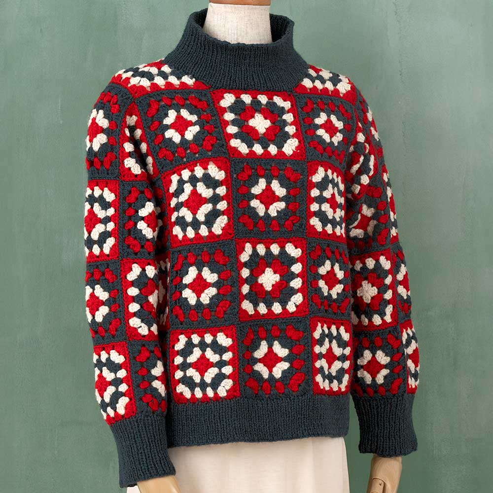 モチーフつなぎのセーター