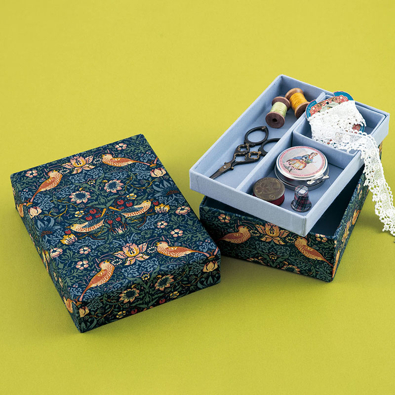 ウィリアム・モリス柄カルトナージュボックス