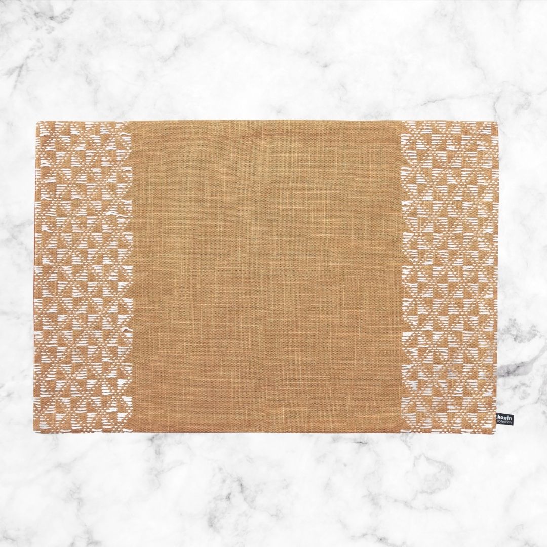 こぎん模様の刺し子クロス 竹の節模様ランチョンマット