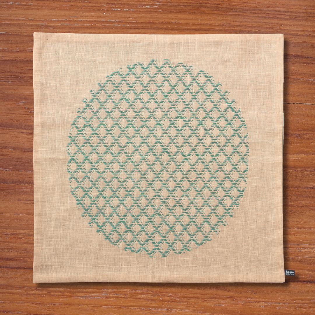 こぎん模様の刺し子クロス 格子ドット柄の風呂敷