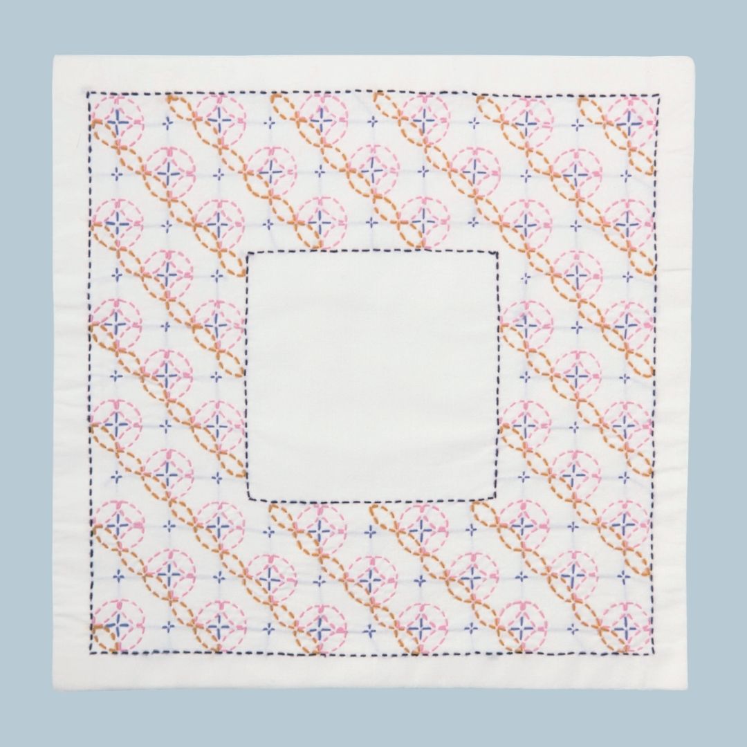 華やぎ刺し子の花ふきん 七宝アレンジ (6)