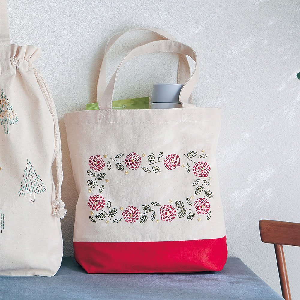 刺し子のバッグ手作りキット　GARDEN