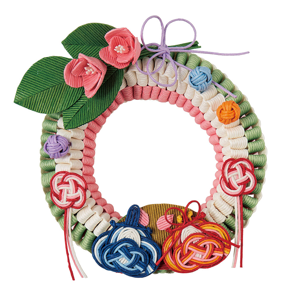 クラフトリースの歳時記　小さな桃の花のお雛様