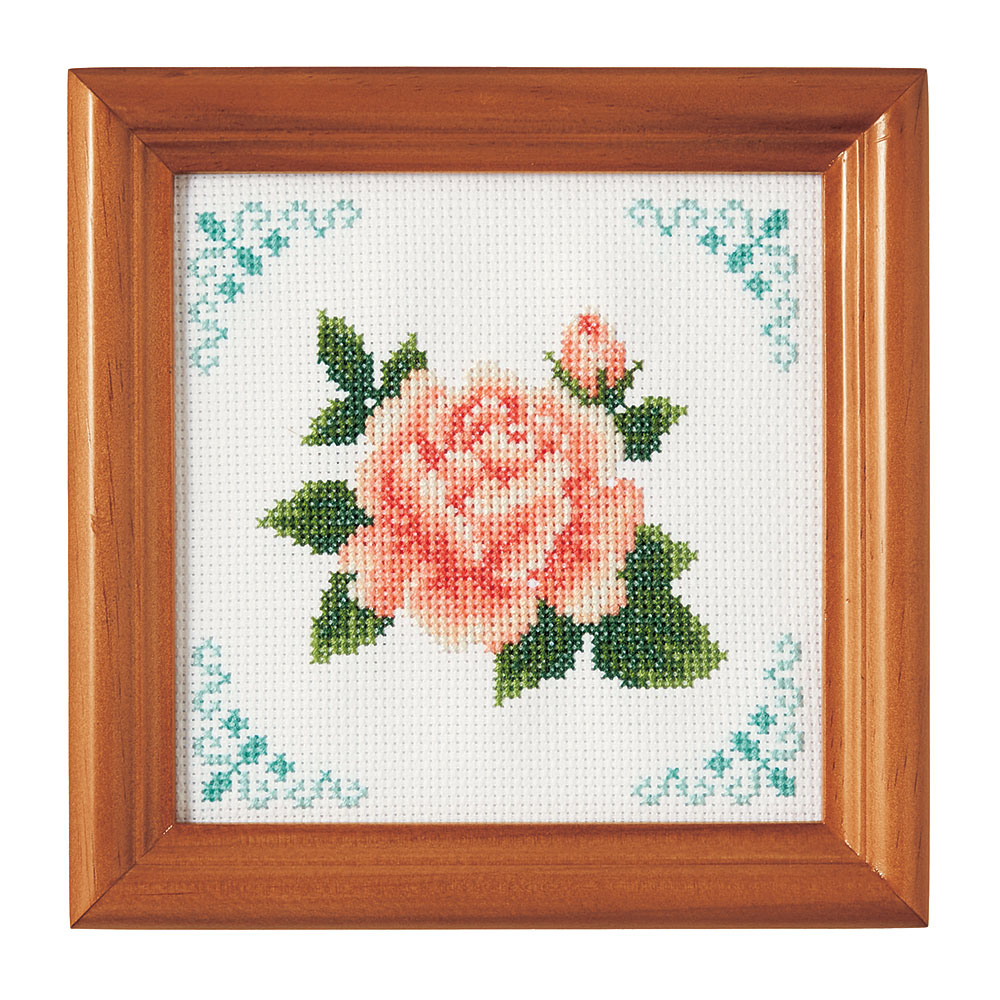 グラデーションを楽しむクロスステッチ　薔薇