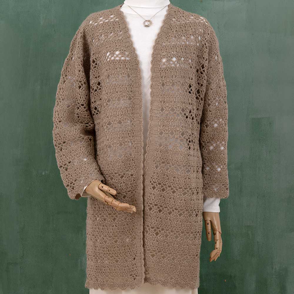 ドルマンスリーブのロングカーディガン