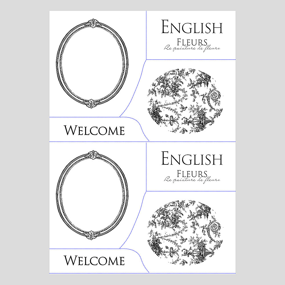 川島詠子A5シルクスクリーン「English Garden」