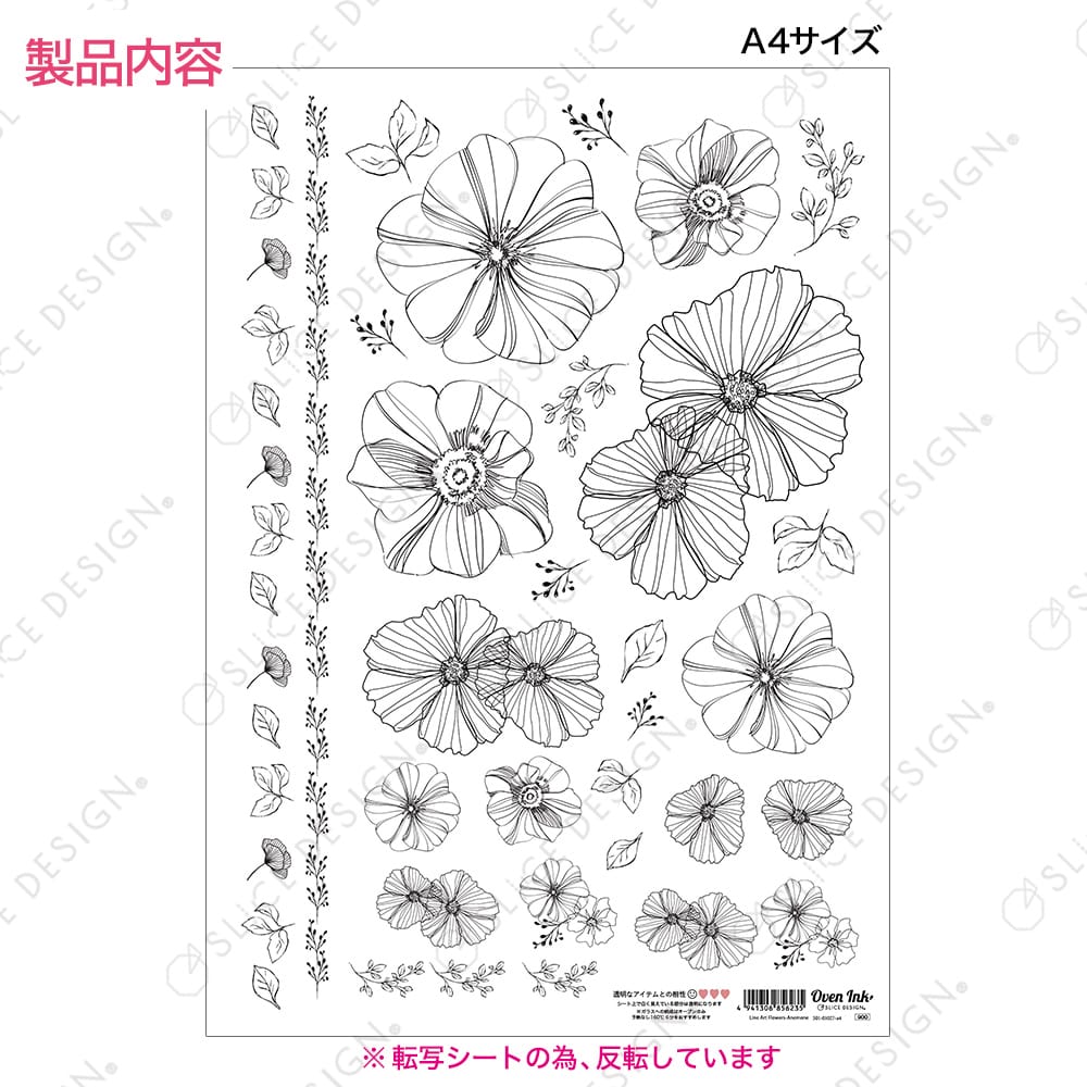 ラインアートフラワーズ（アネモネ） A4