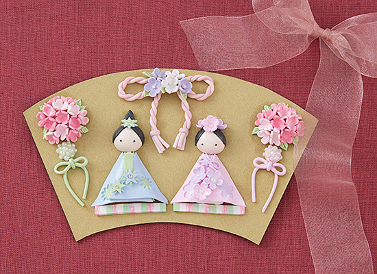 レッスンレシピお雛様（扇型台座）