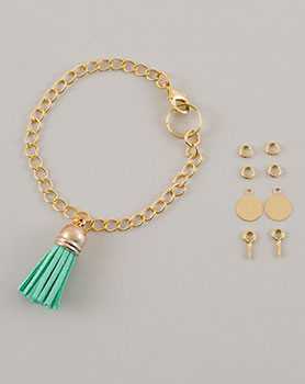 タッセルバックチャーム・ミントグリーン（パーツ付）