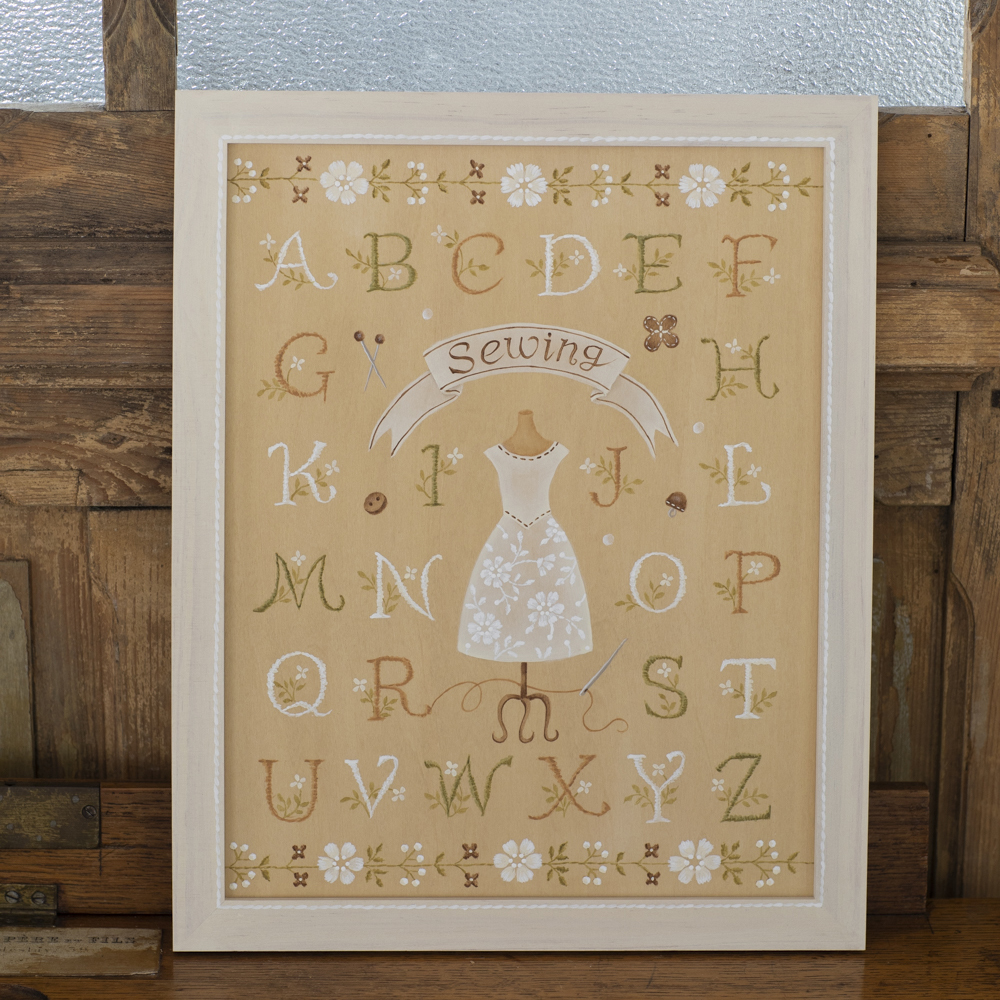 出口むつみの「刺しゅうのアルファベットサンプラー」を描く ・素材セット