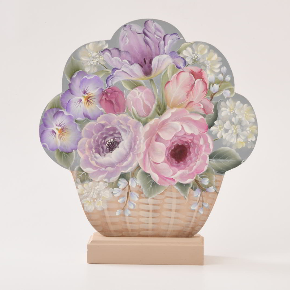 沖 昭子の「春のフラワーバスケット」を描く ・素材セット