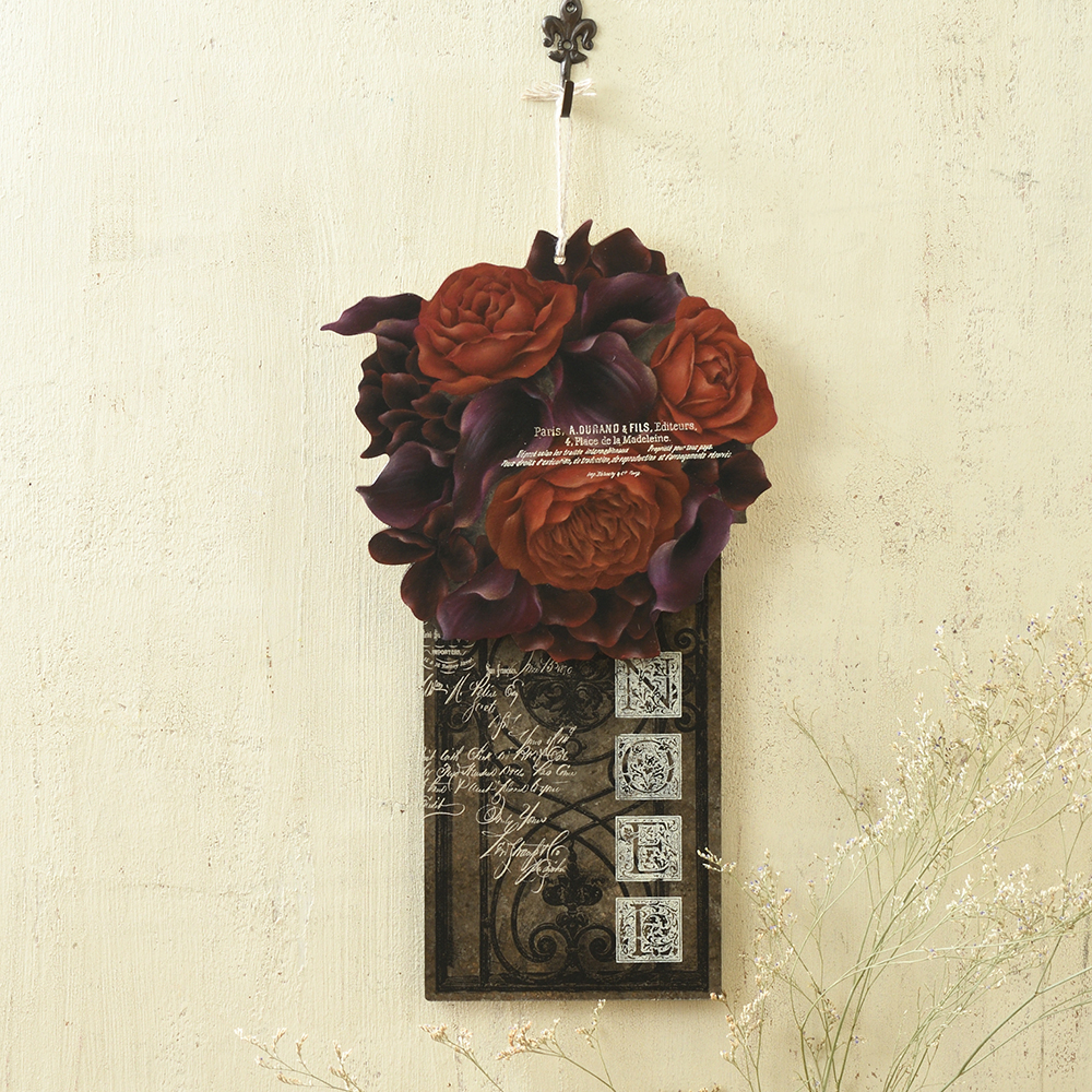 河崎 香の「ボルドーカラーのラウンドブーケ」を描く ・素材セット