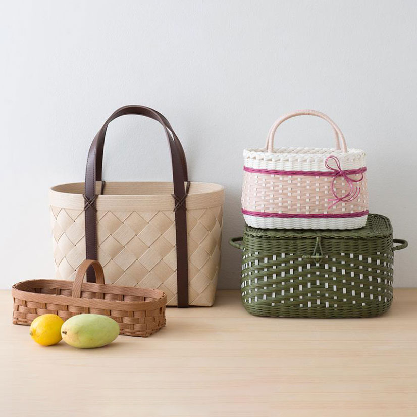 古木明美さんの 紙バンドで作るかご編み6点セット