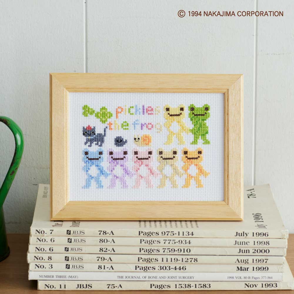 かえるのピクルス クロステッチキット にじいろ