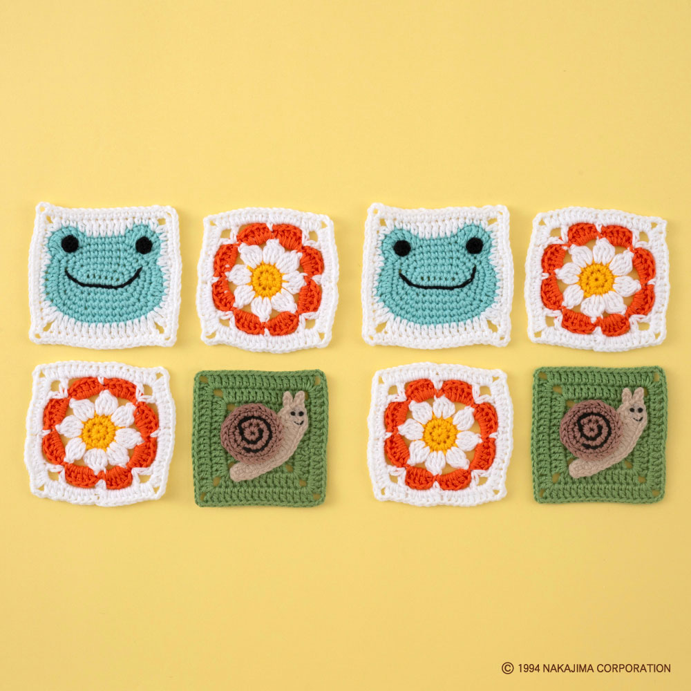 かえるのピクルス モチーフ編みキット No.6 そら×かたつむりくん