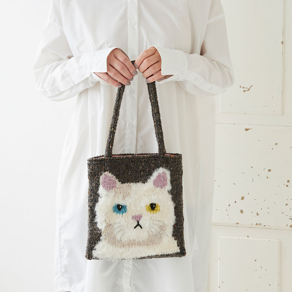 東海えりかさんの編み込み動物バッグ（ネコバッグ）