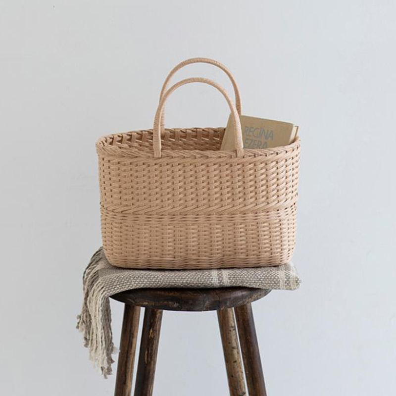 古木明美さんの紙バンドで作る ラトビア風かごバッグ