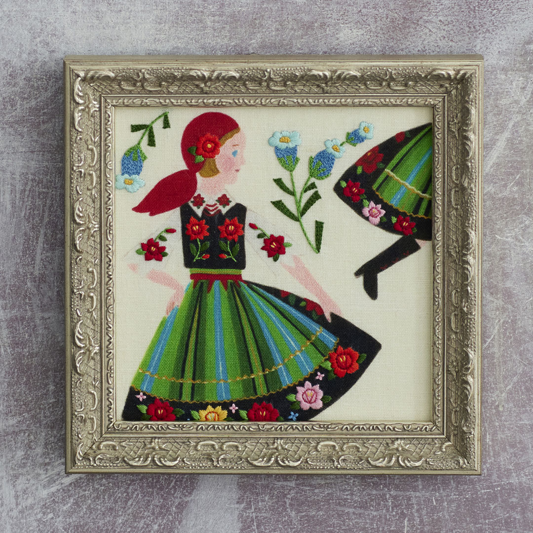 柏木リエさん×bitteさん 民族衣装の刺繍フレーム「ポーランド」