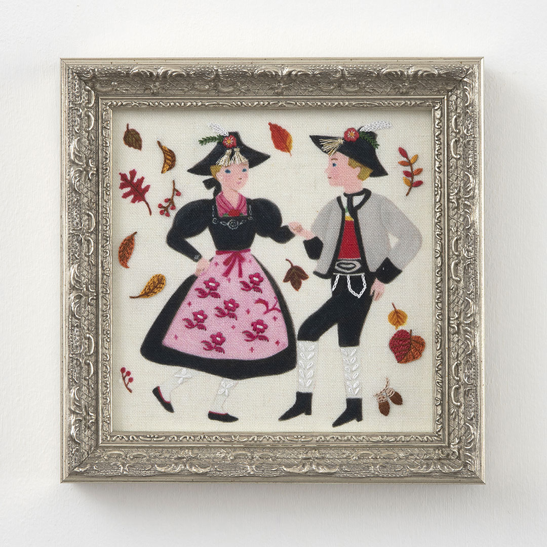 柏木リエさん×bitteさん 民族衣装の刺繍フレーム「オーストリア」