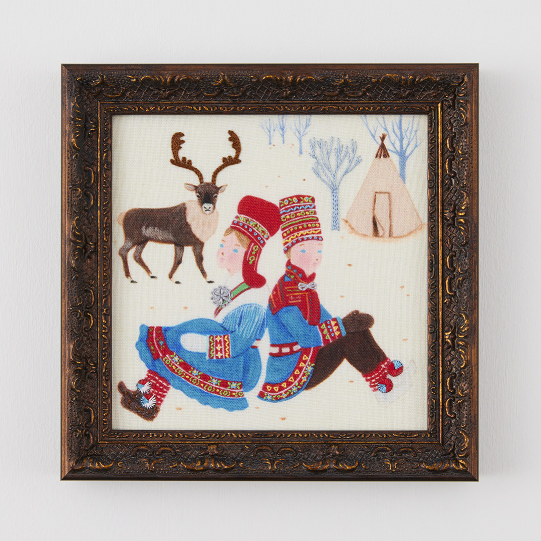 柏木リエさん×bitteさん 民族衣装の刺繍フレーム「ノルウェー・サーミ」