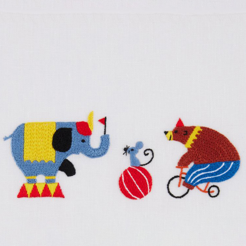 サタケシュンスケさんの刺しゅうワッペン「サーカス」（ぞう・ねずみ・くま）