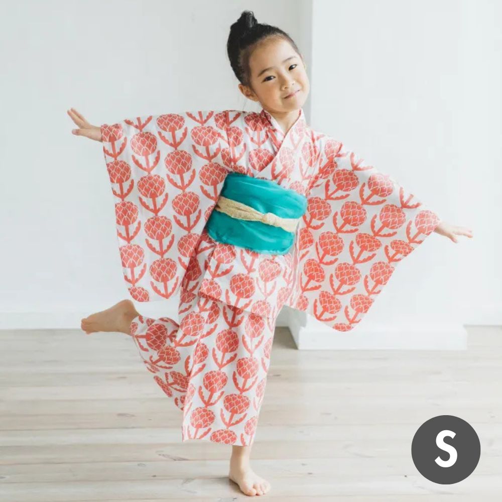 nunocoto fabric パターンファブリック こども浴衣[アーティチョーク] Sサイズ（90?100cm）