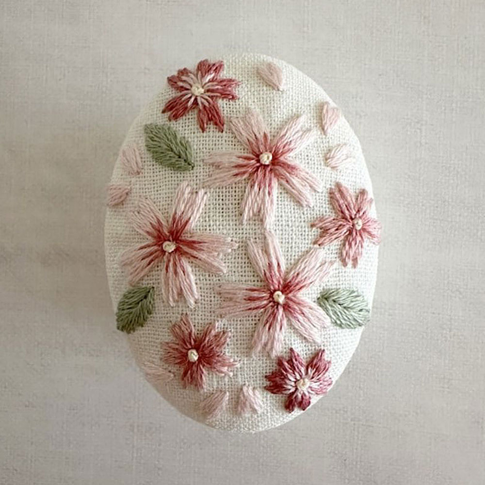 桜のブローチキット（楕円）