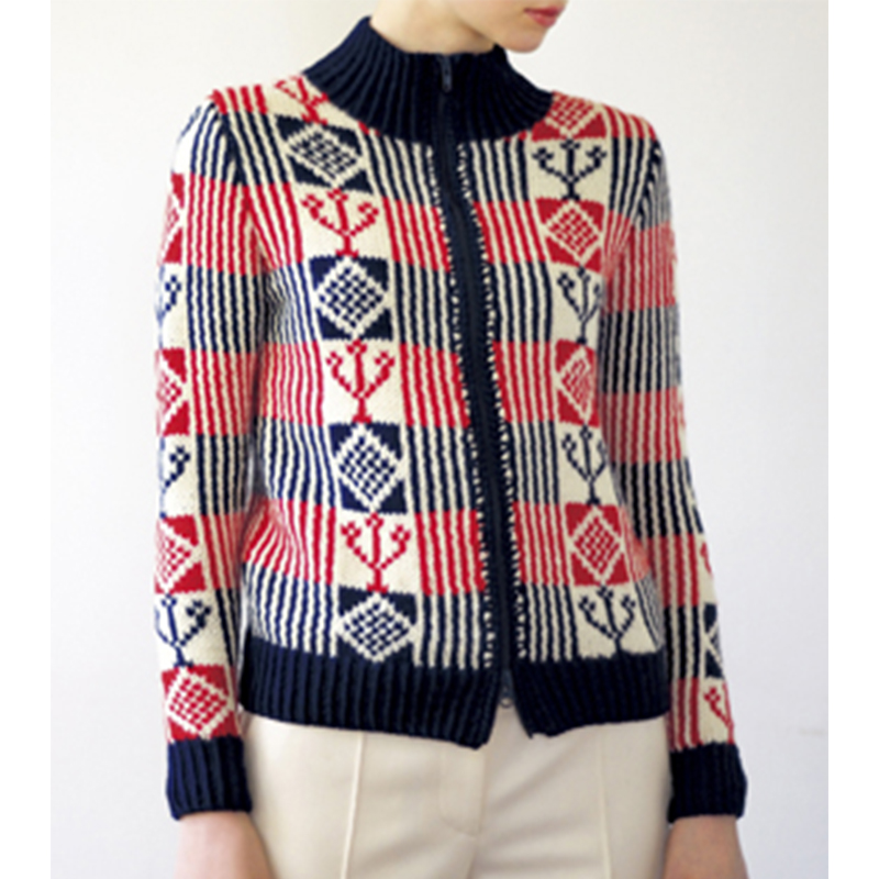 〈レシピ〉オープンファスナーのニットジャケット（ビンゲ）