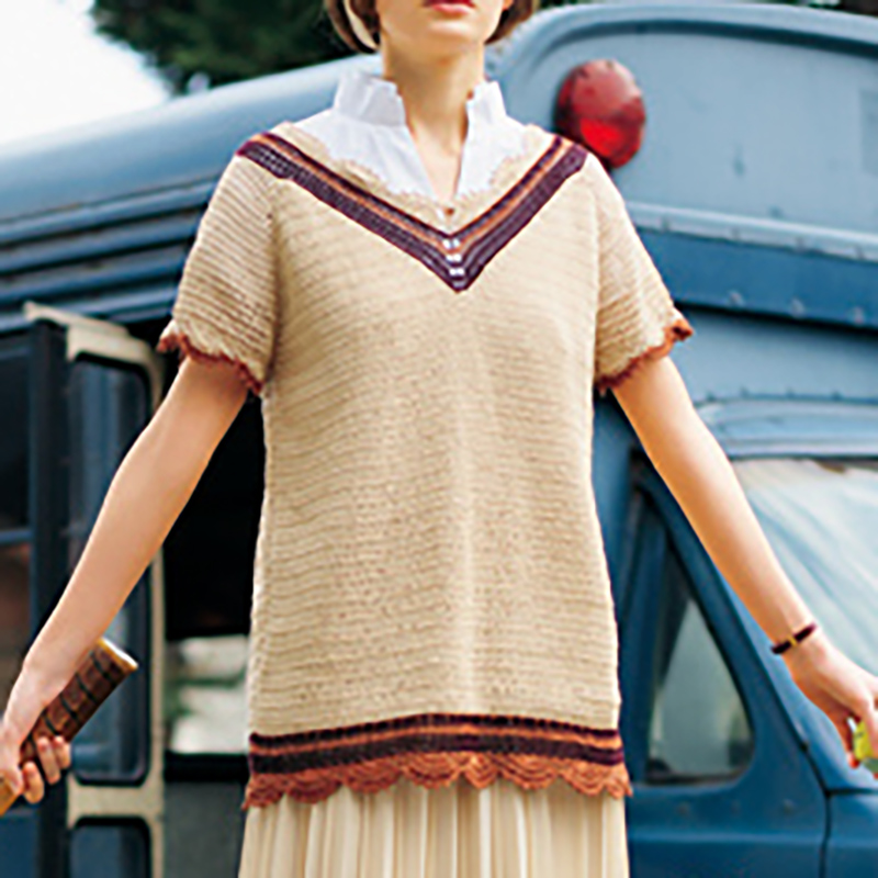 〈レシピ〉Ｖネックの半袖プルオーバー