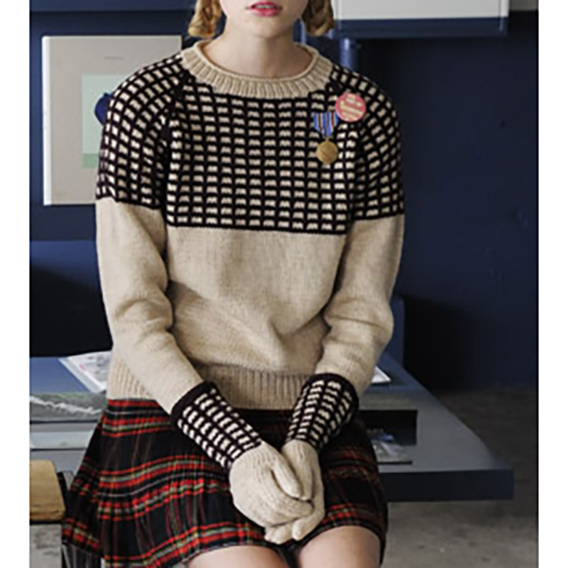 〈レシピ〉ブロック柄のセーター＆ミトン