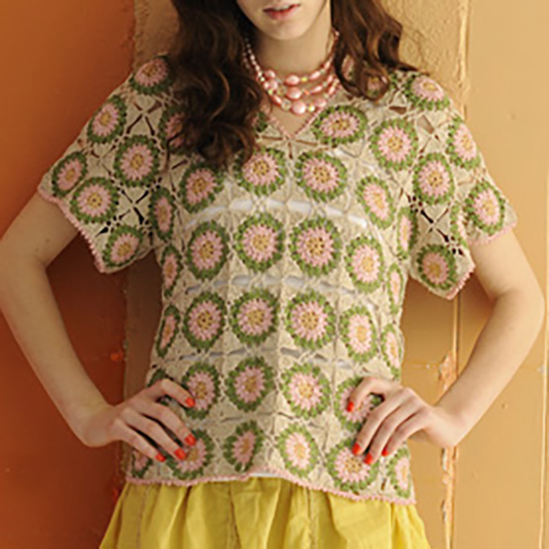 〈レシピ〉四角モチーフのプルオーバー