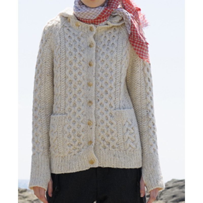 〈レシピ〉フードつきカーディガン（レディース）