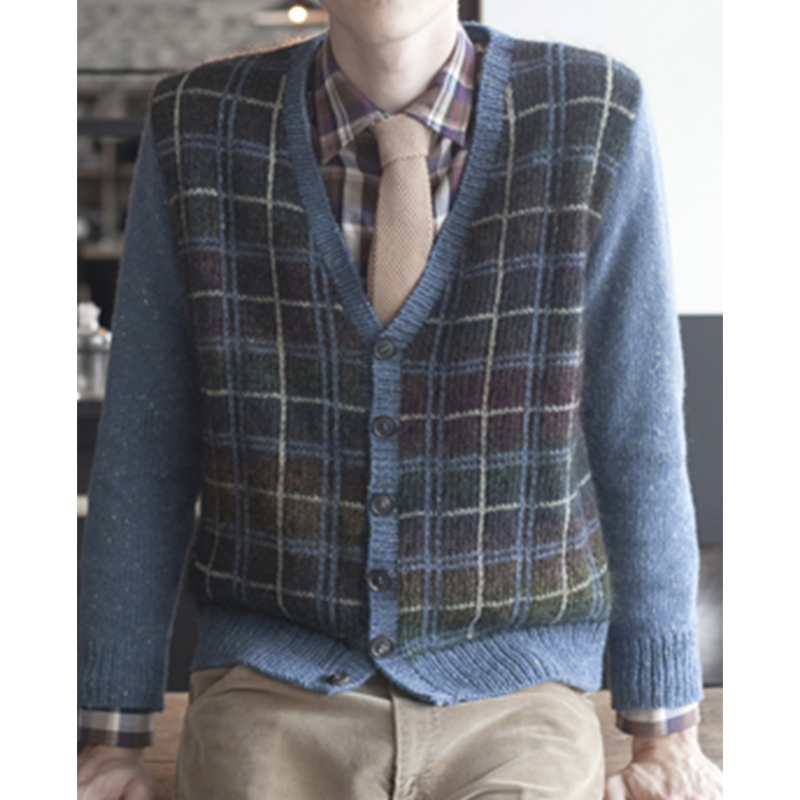 〈レシピ〉タータンチェックカーディガン(メンズ)