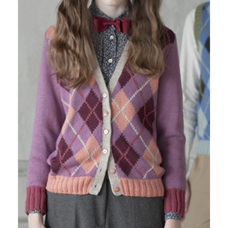 〈レシピ〉アーガイル柄カーディガン