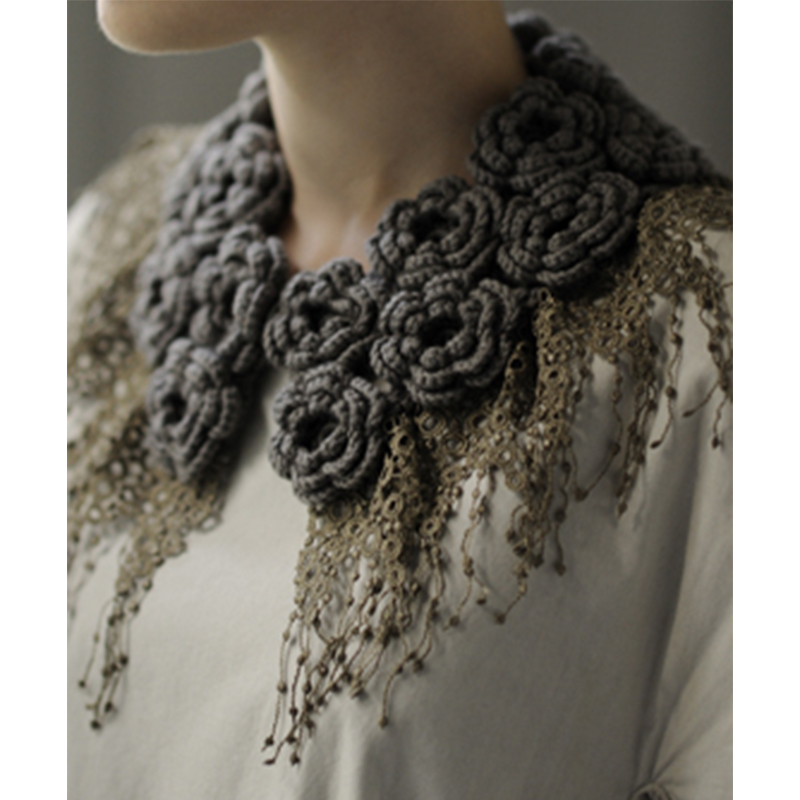 〈レシピ〉花モチーフのつけ衿