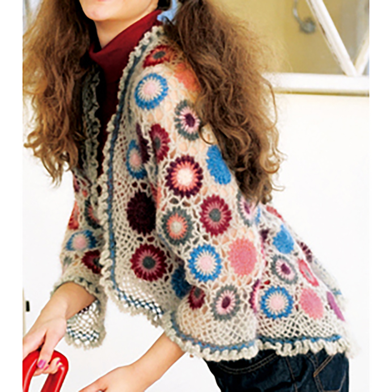 〈レシピ〉ライトグリーンモヘアのモチーフボレロ