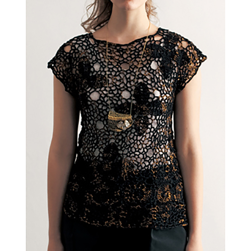 〈レシピ〉黒とゴールドのモチーフベスト