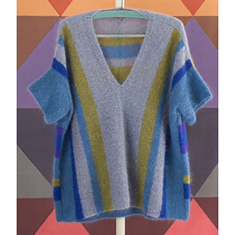 〈レシピ〉　Ｖネックの縞模様プルオーバー