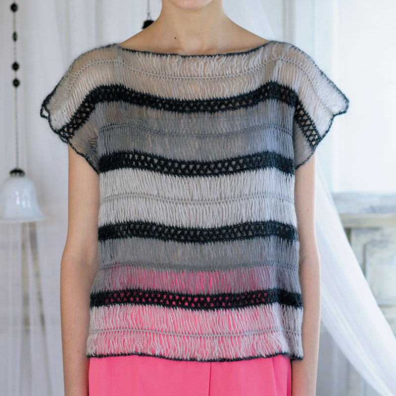 〈レシピ〉グレーのヘアピンレースベスト