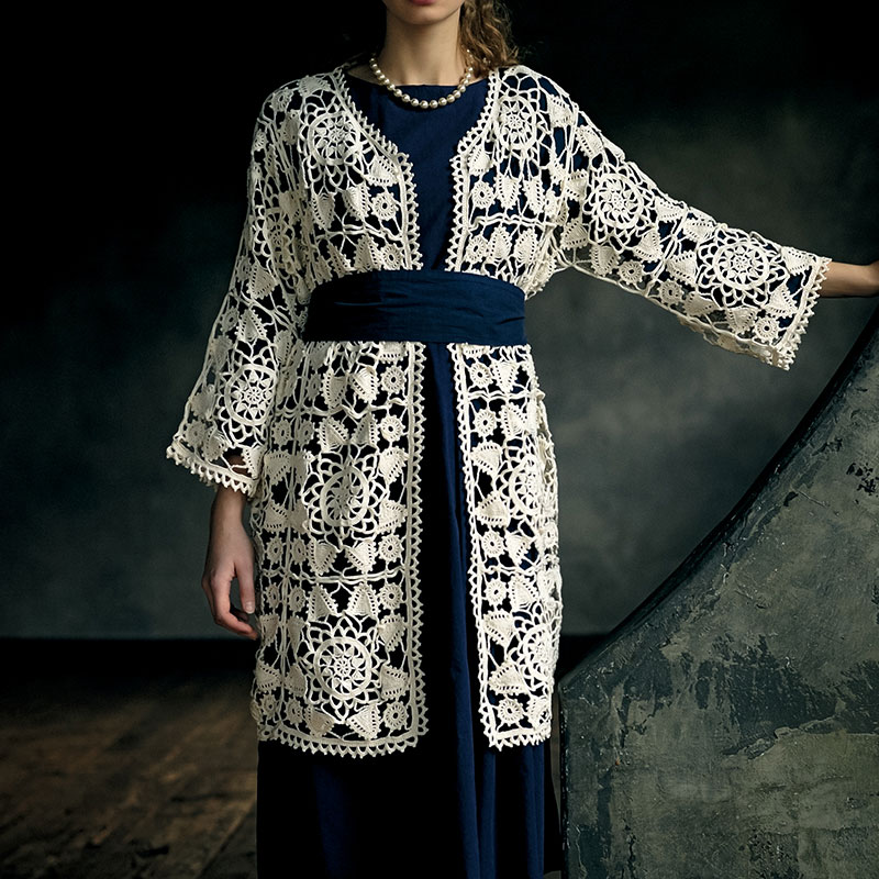 〈レシピ〉モチーフつなぎのスプリングコート