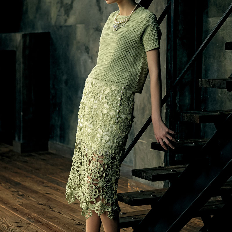 〈レシピ〉若草色のプルオーバー＆スカート