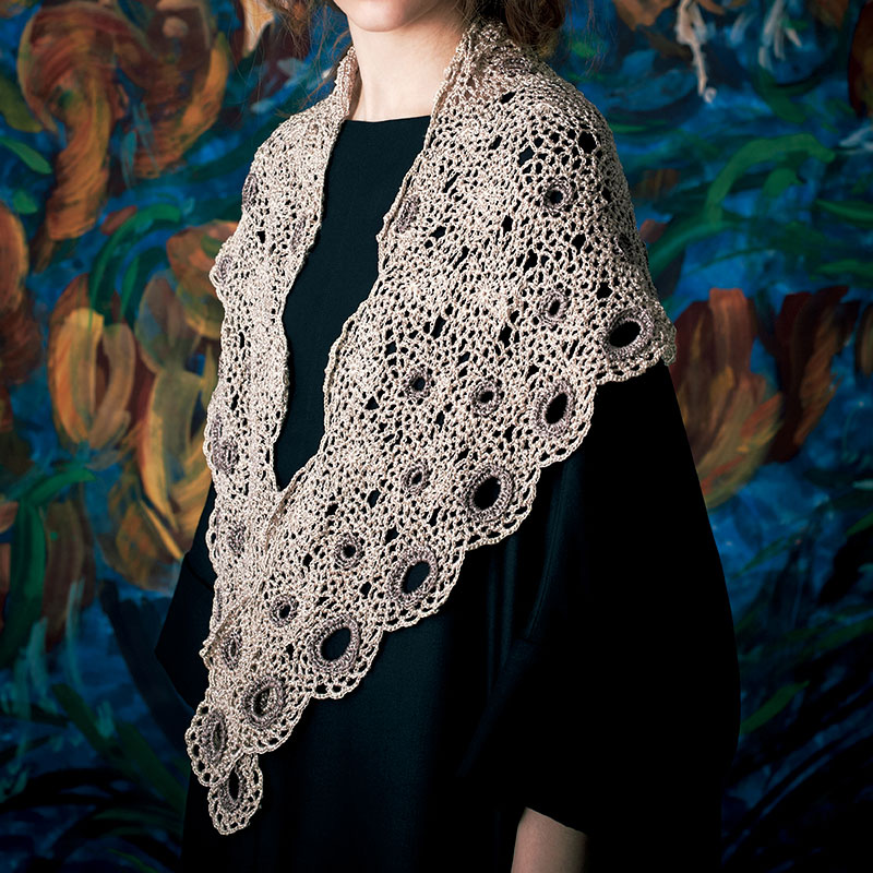 〈レシピ〉スモーキーカラーの三角ショール