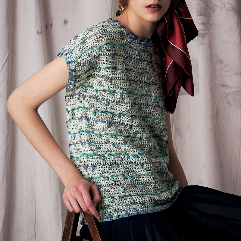 〈レシピ〉ストライプ柄の半袖プルオーバー