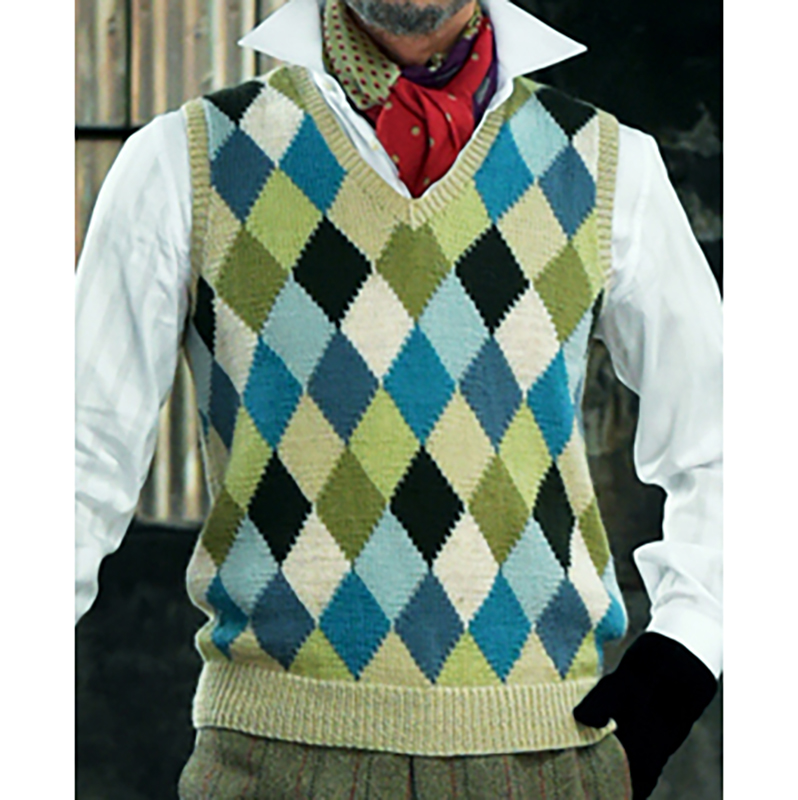 〈レシピ〉寒色系のアーガイルベスト