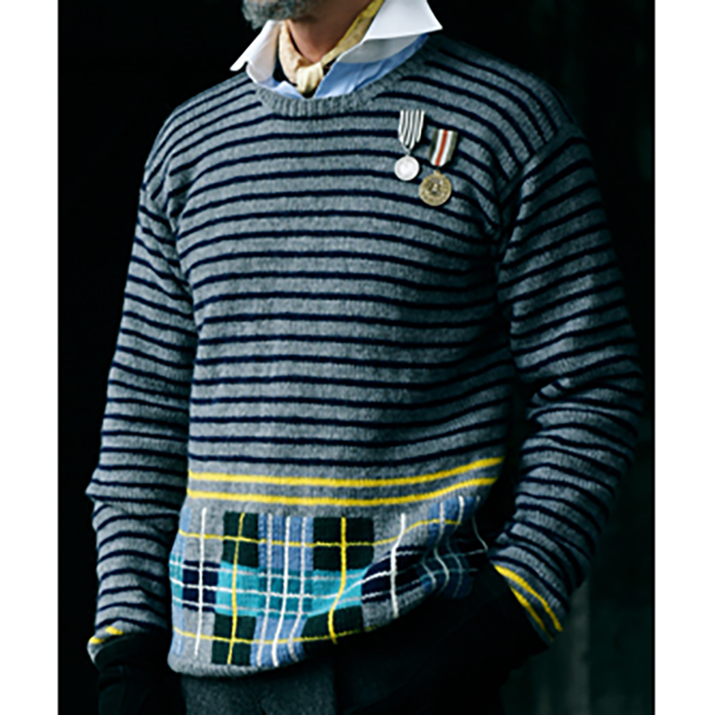 〈レシピ〉　ストライプ＆チェックのメンズプルオーバー